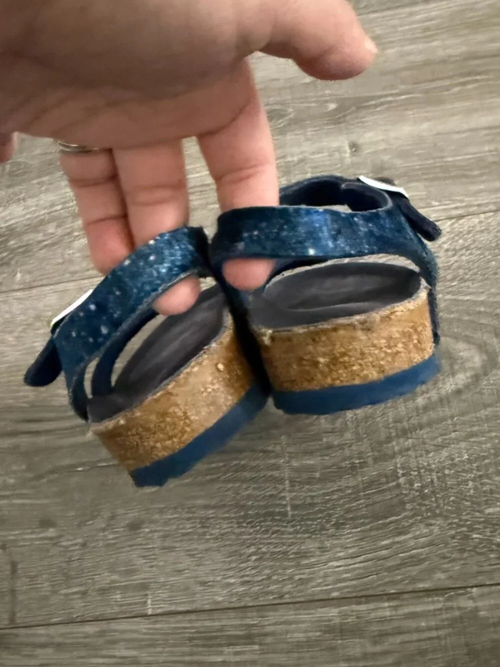 Birkenstock Rio Kids Sandals Blue Milky Way Galaxy Print EU 28 US 10